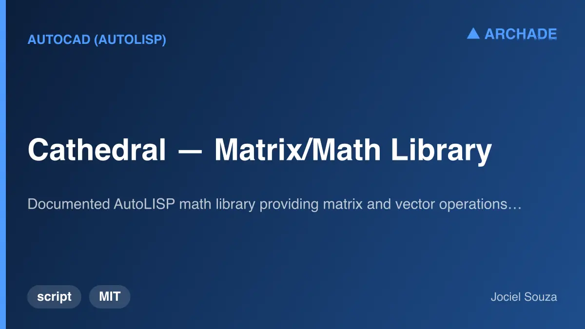 Cathedral — Matrix/Math Library