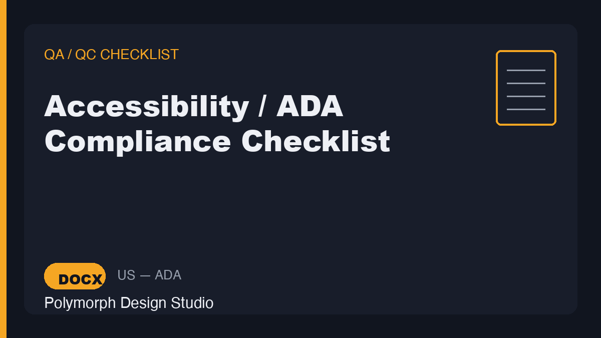 Accessibility / ADA Compliance Checklist