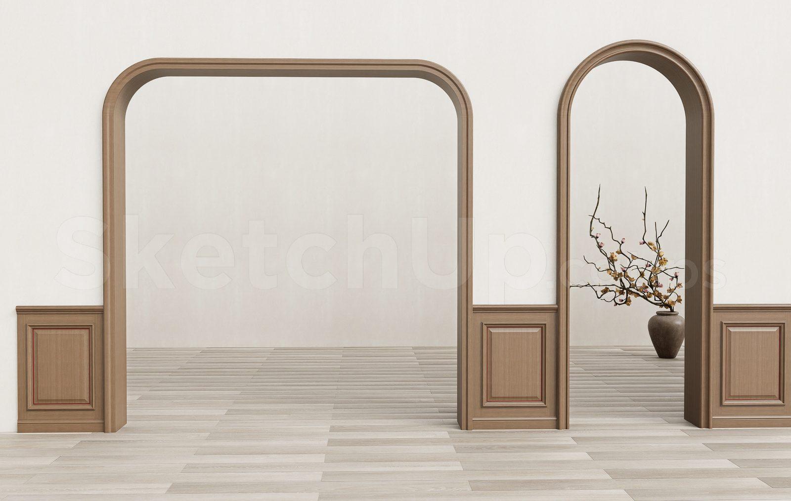 Classic Wooden Arched Doorway