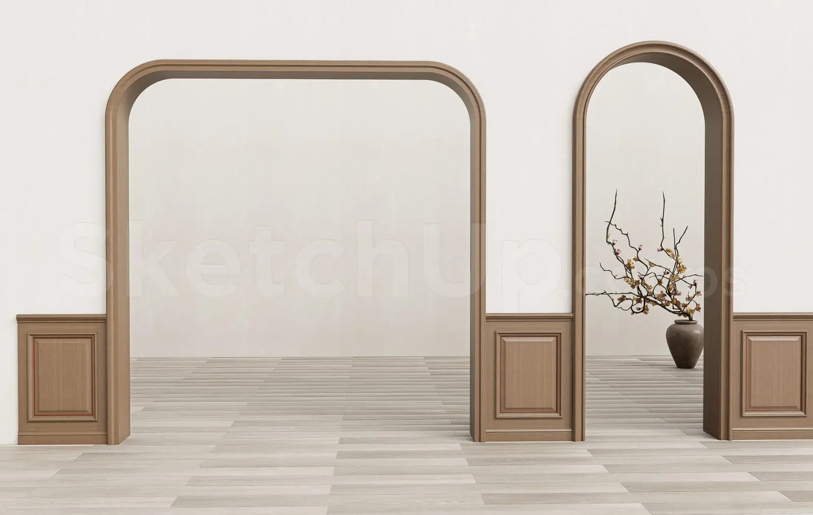 Classic Wooden Arched Doorway