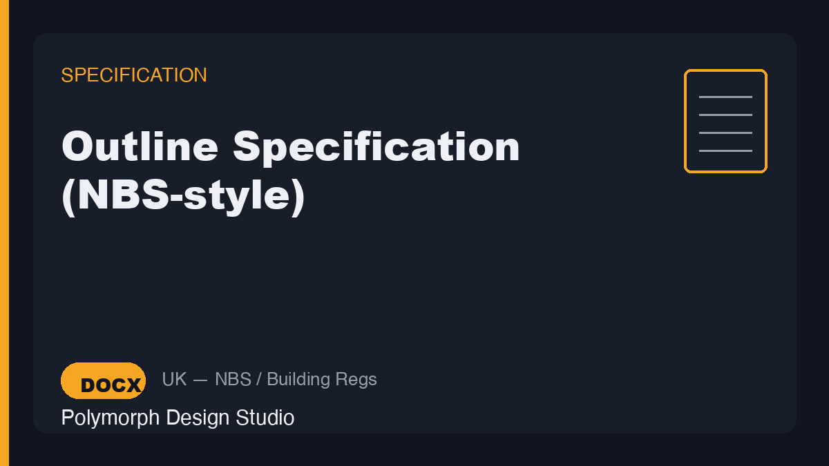 Outline Specification (NBS-style)