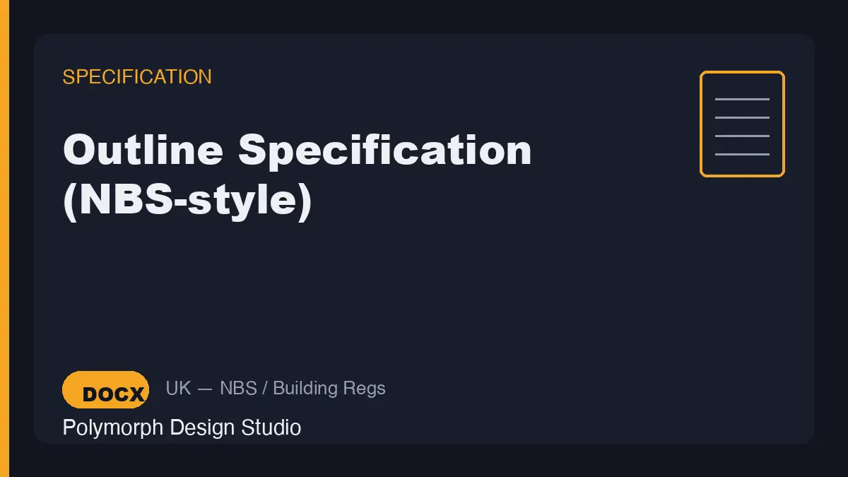 Outline Specification (NBS-style)