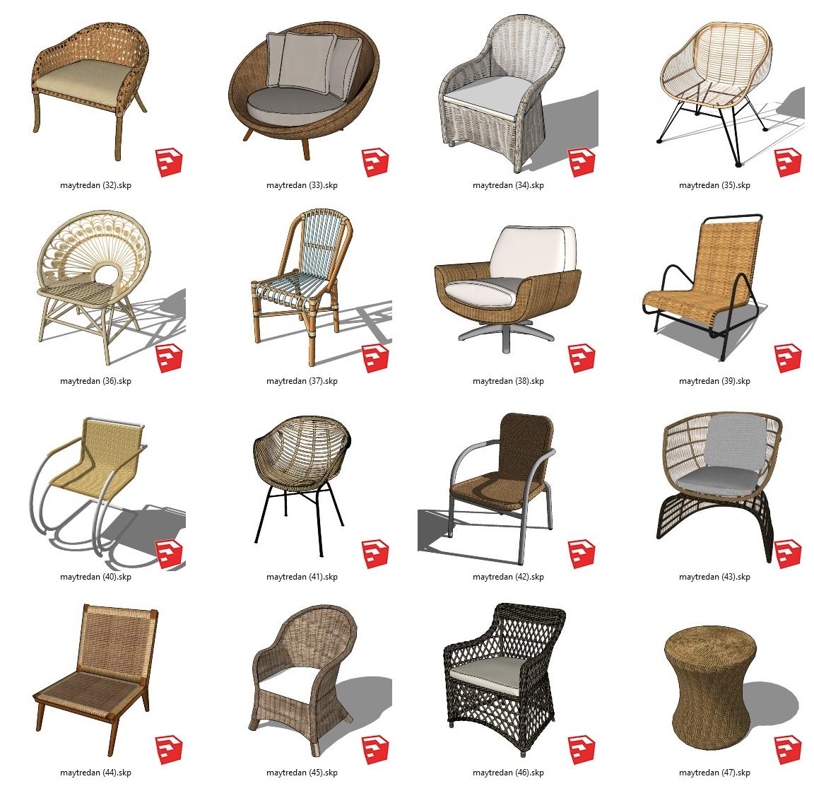A Collection Of Rattan Chair
