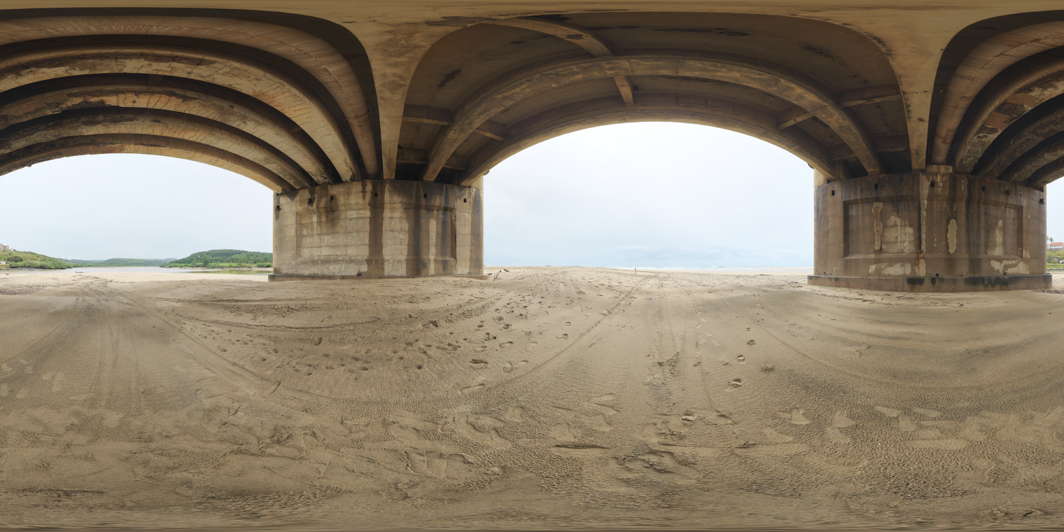 Beach Cloudy Bridge