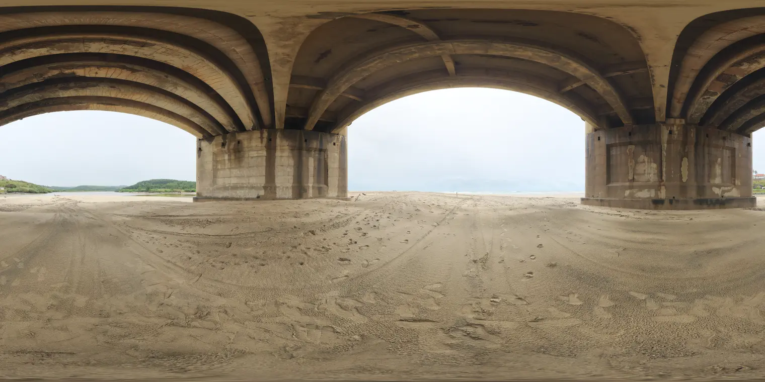 Beach Cloudy Bridge