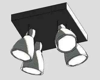 Concri led ceiling lamp 4 spots — preview 1, by VikiTydruk (RevitCity, CC0)