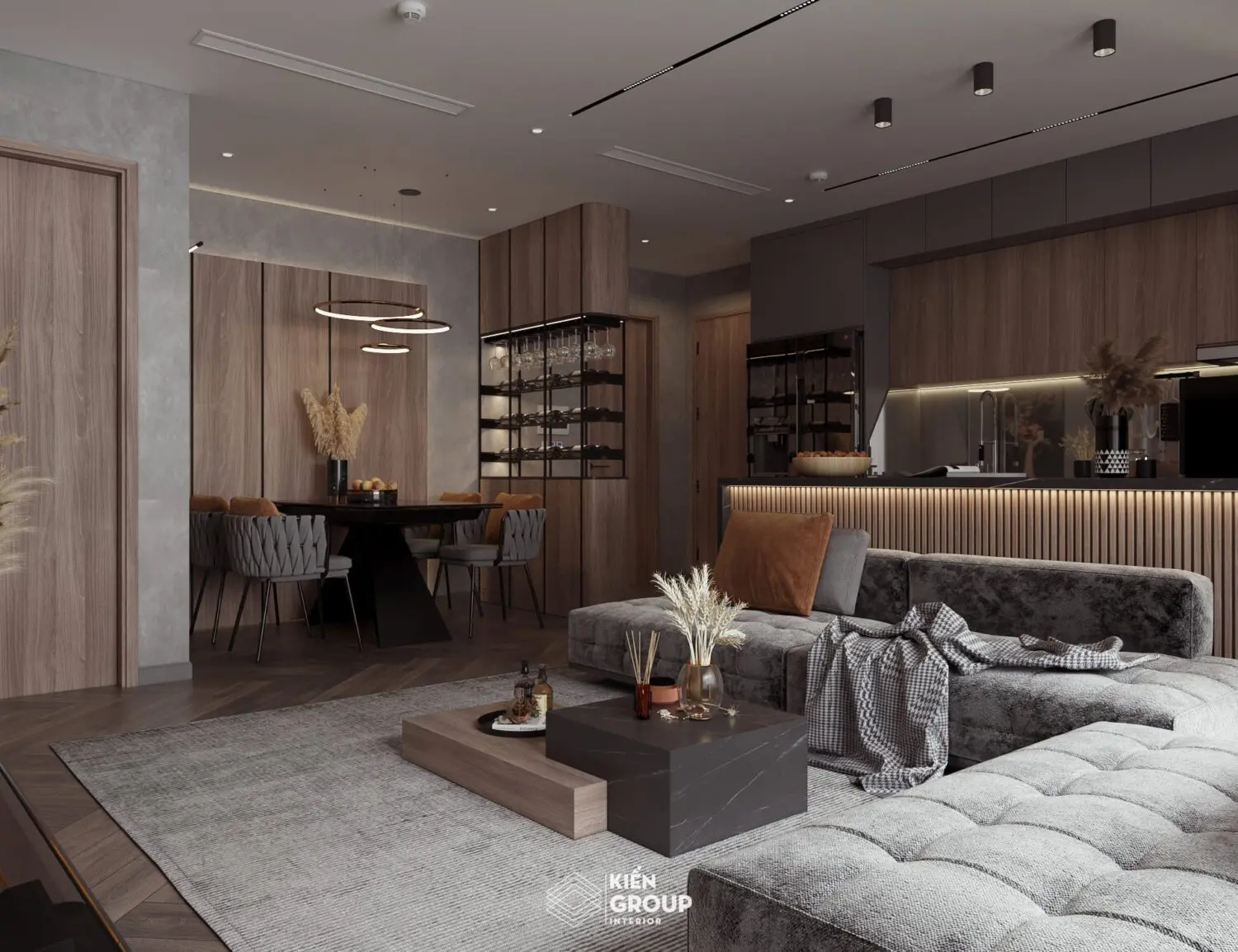 Living Room – Kitchen Interior — preview 1, by Hung Le (3dzip)