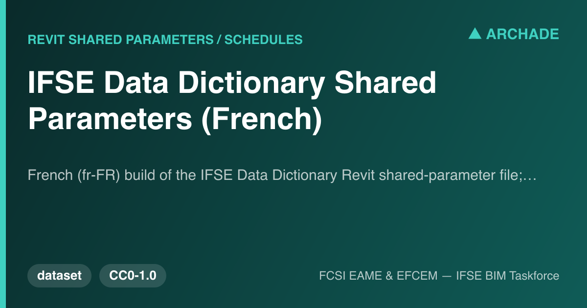 IFSE Data Dictionary Shared Parameters (French)