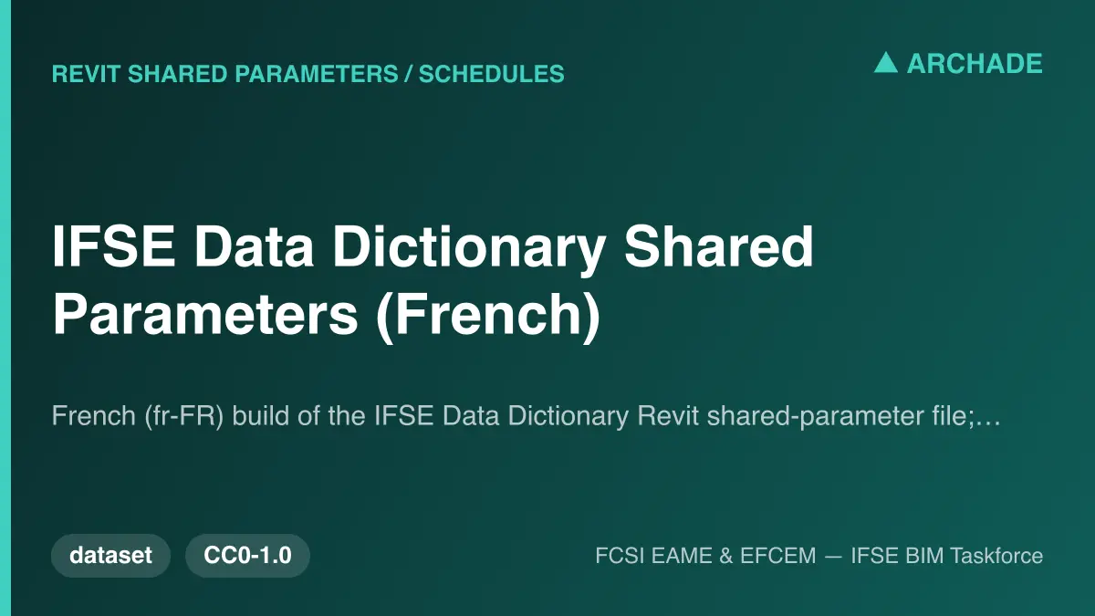 IFSE Data Dictionary Shared Parameters (French)