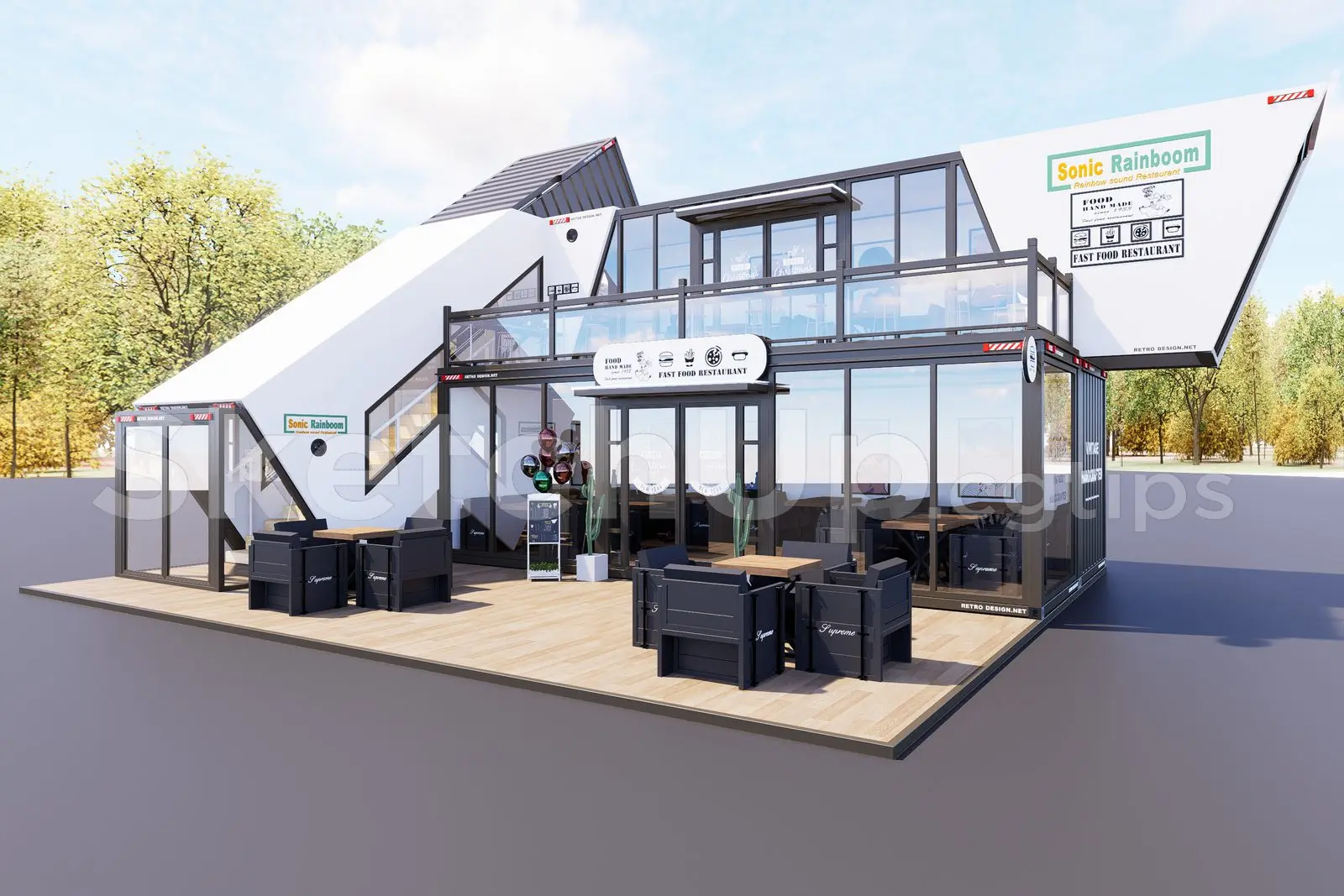 Container restaurant Interior