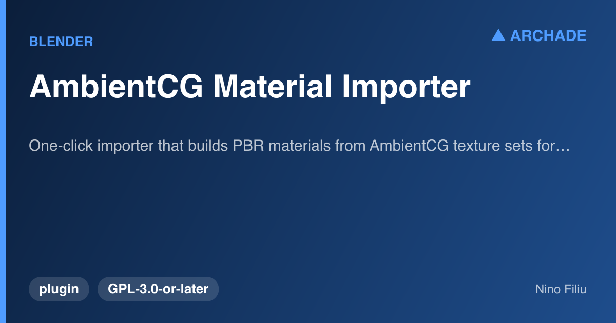 AmbientCG Material Importer