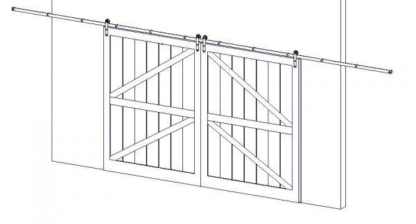 Interior double slider barn door