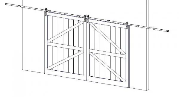 Interior double slider barn door