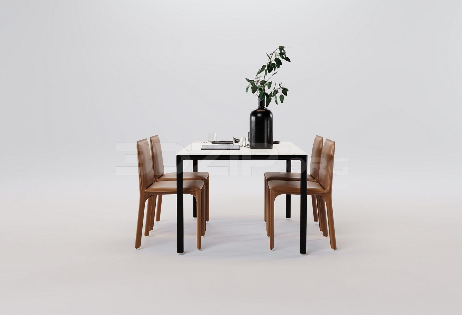 Dining Table And Chair — preview 1 (3dzip)