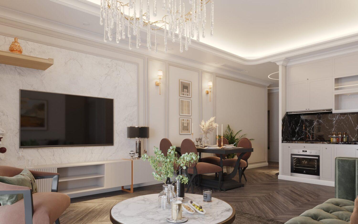 Living Room – Kitchen Interior