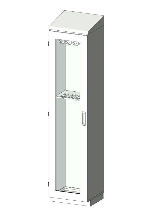 SAS-8P-DRY MASS Metal Scope Cabinet — preview 1, by MASS Medical Storage (RevitCity, CC0)