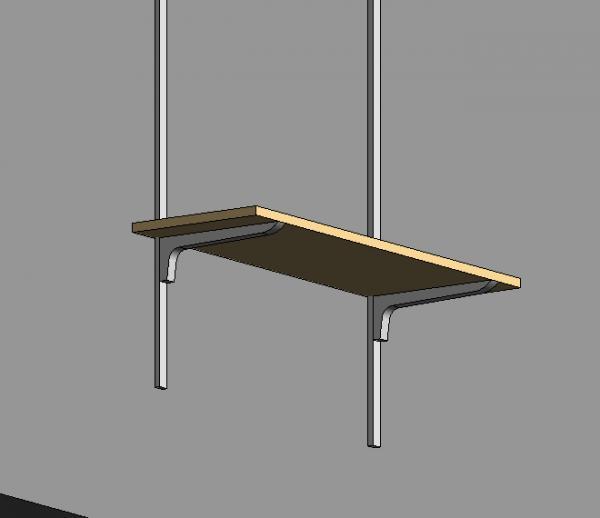 One Wooden Wall mounted shelf