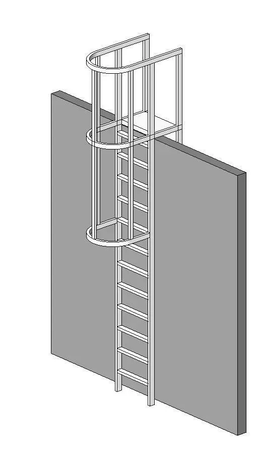Roof Ladder-with Cage — preview 1, by markitekt (RevitCity, CC0)