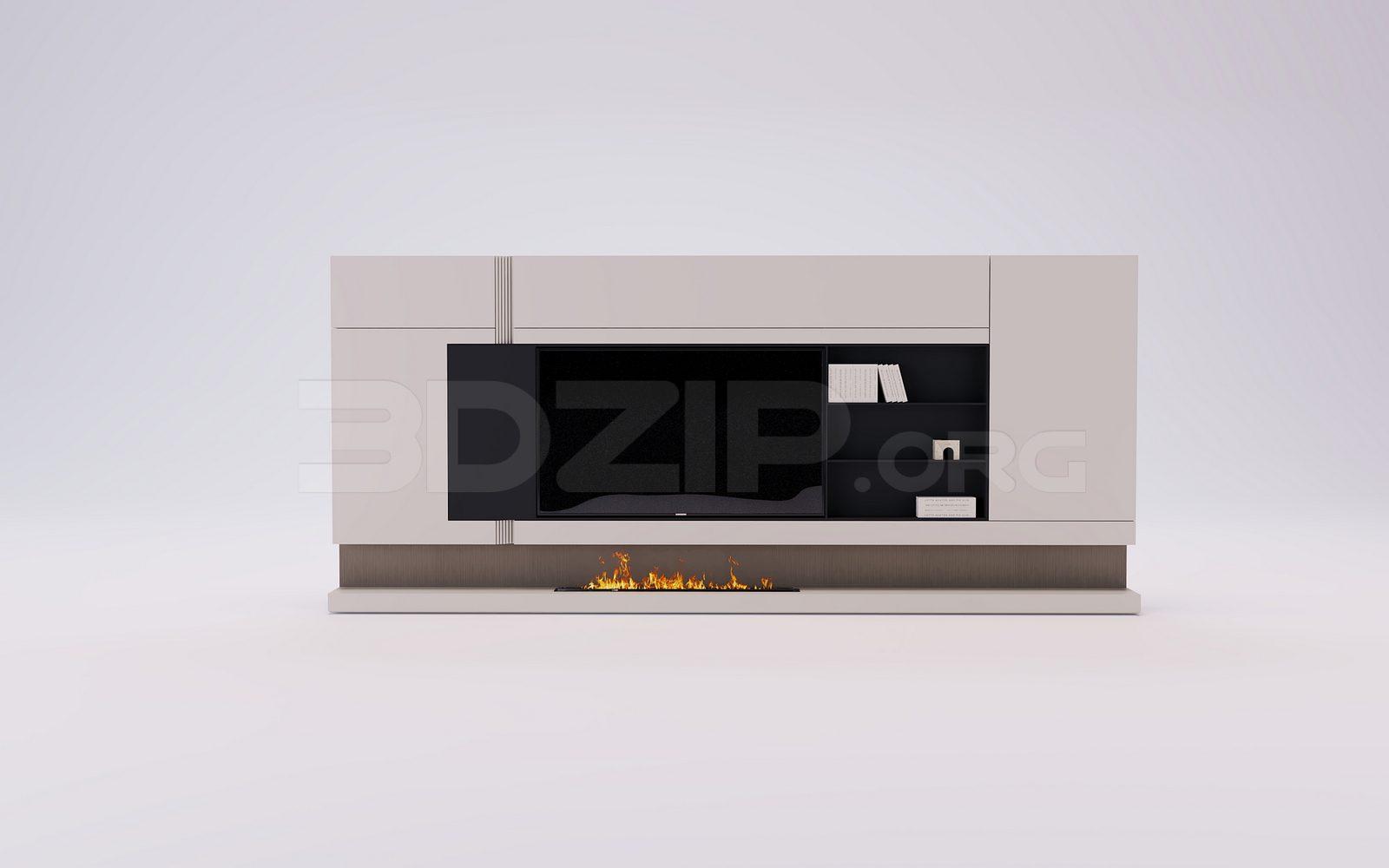 TV Wall 3D Model in