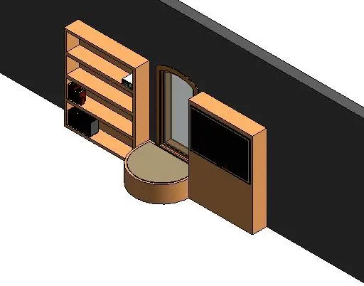 Bookcase With Bay Seating and Tv — preview 1, by Chance W. (RevitCity, CC0)