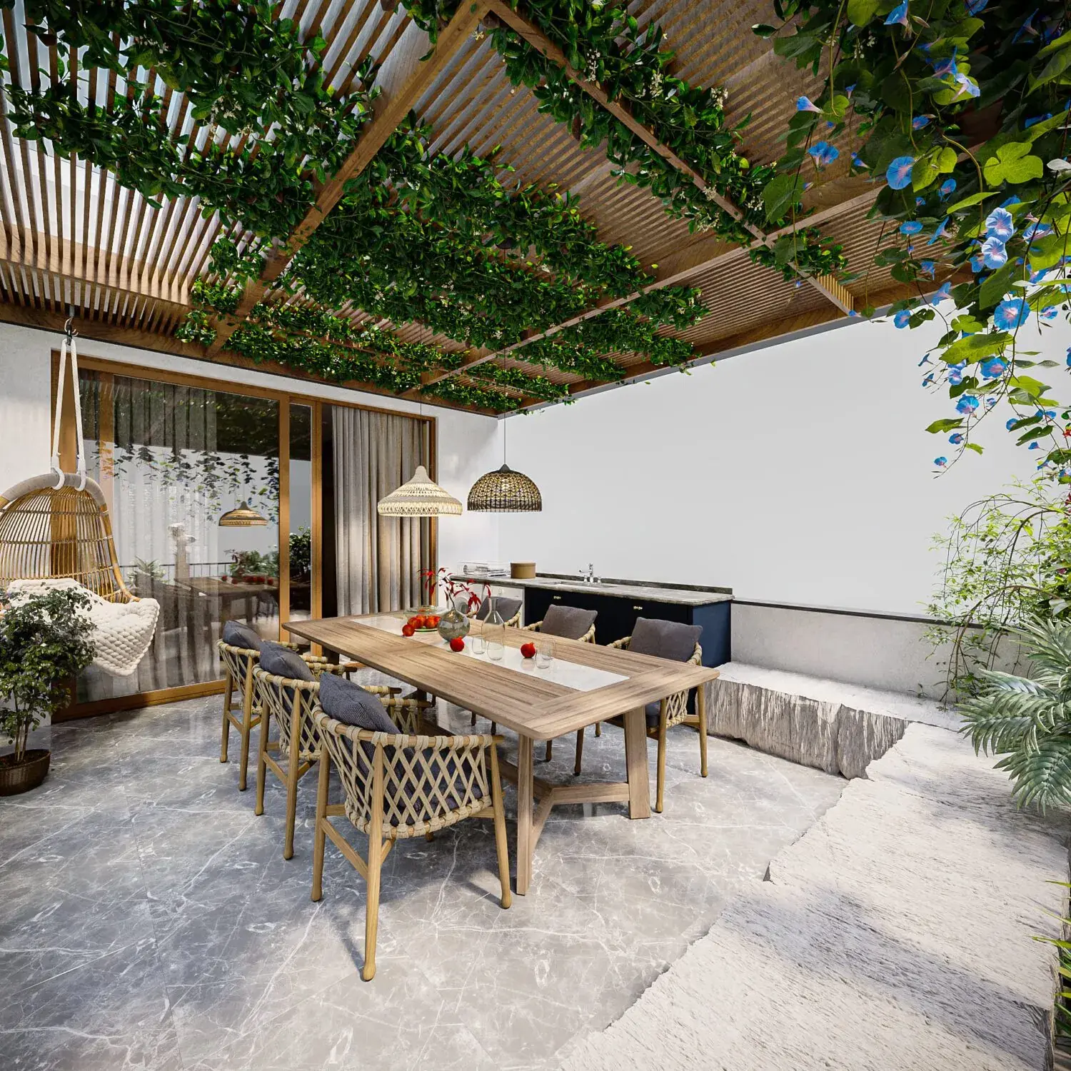 Exterior Garden House Scene Model Pham Dung