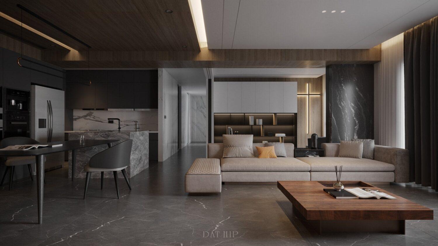 Living Room – Kitchen Interior