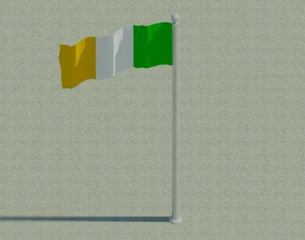 Irish Flag with Flag Pole