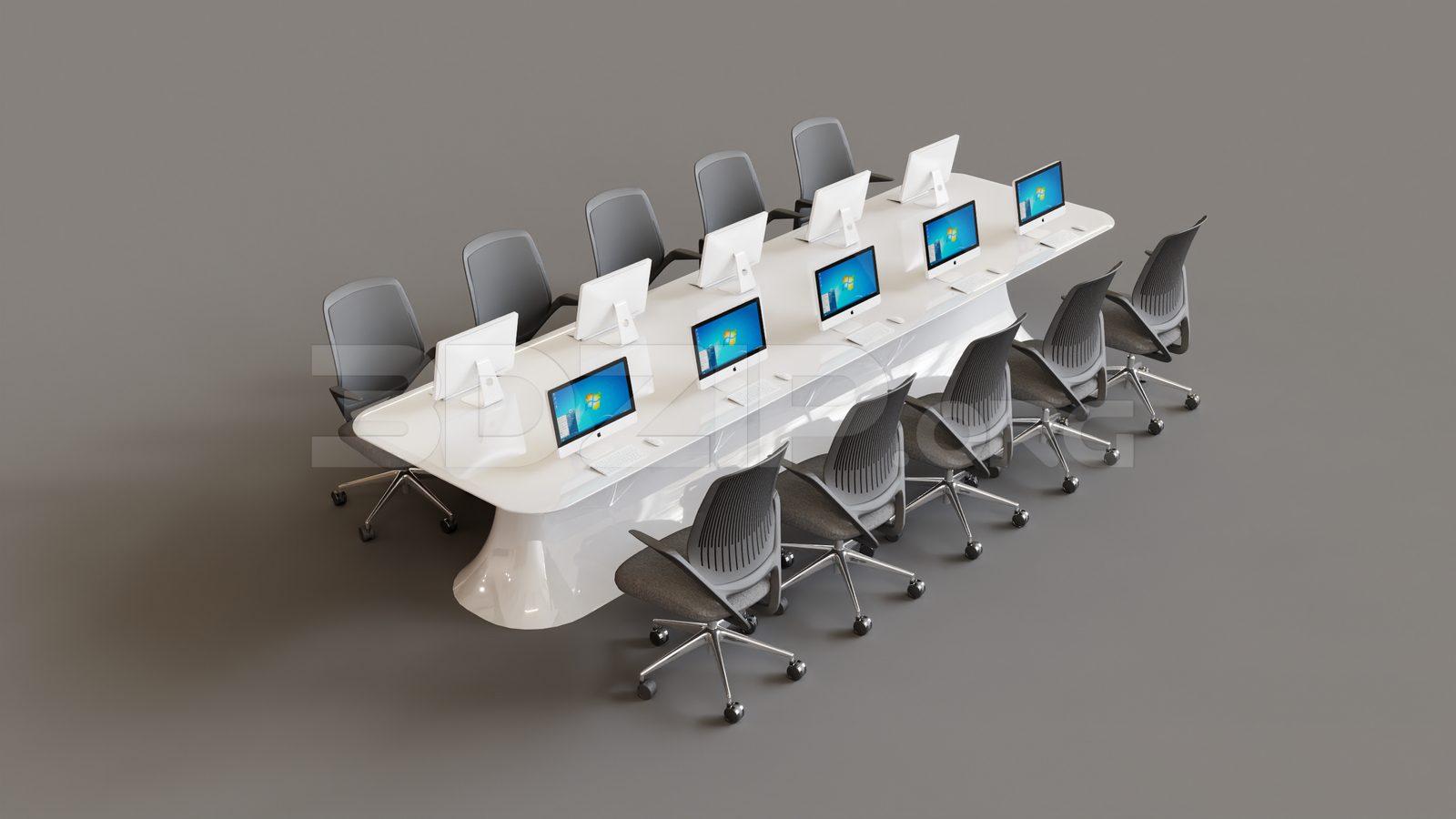 Office desk and chairs