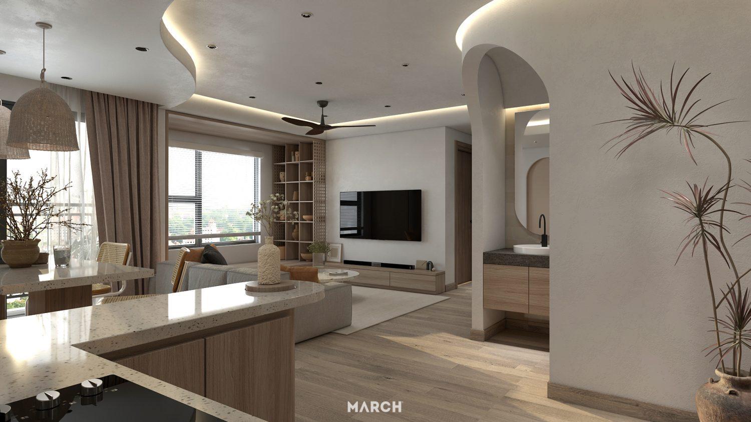 Living Room – Kitchen Interior