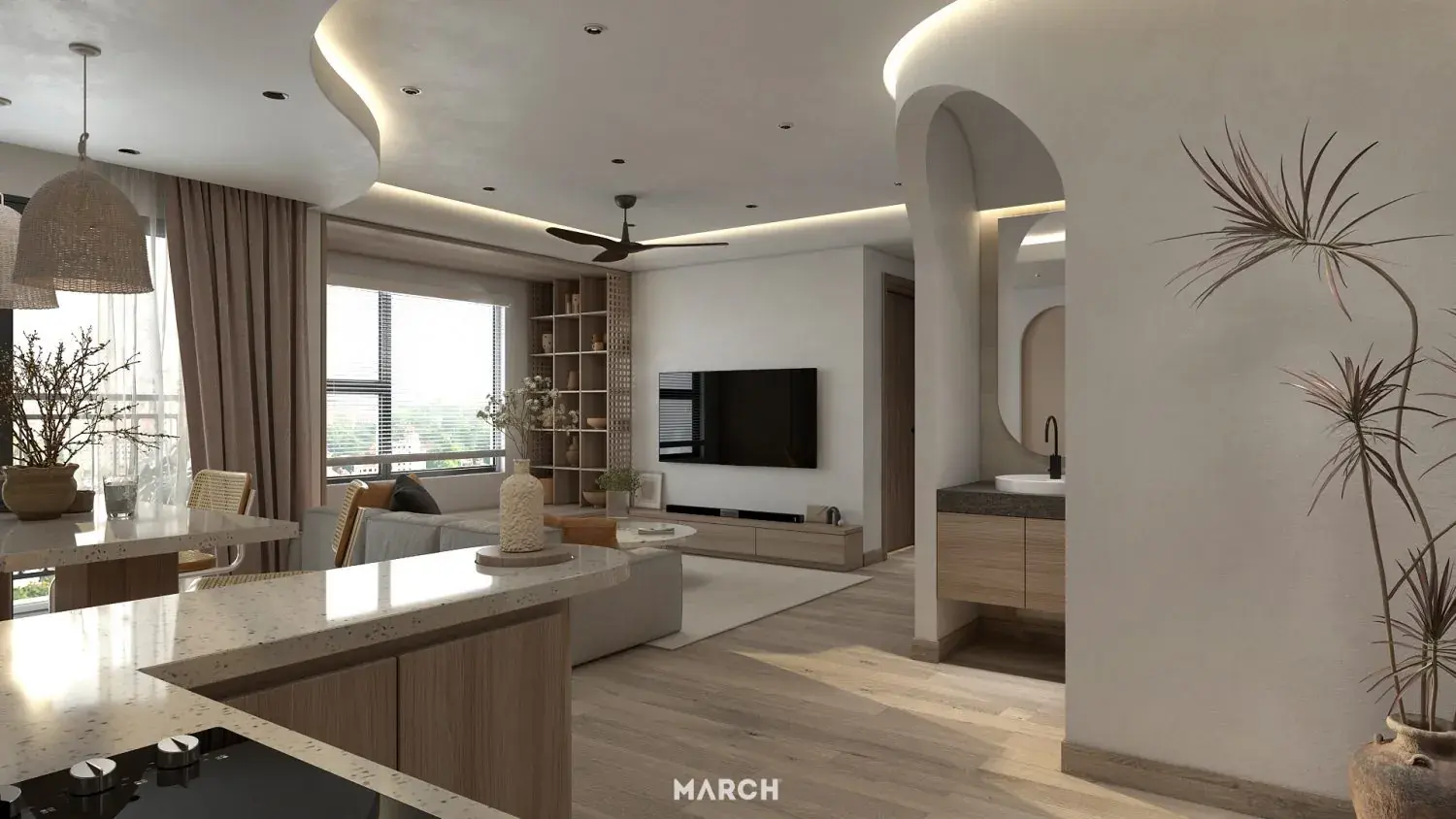 Living Room – Kitchen Interior