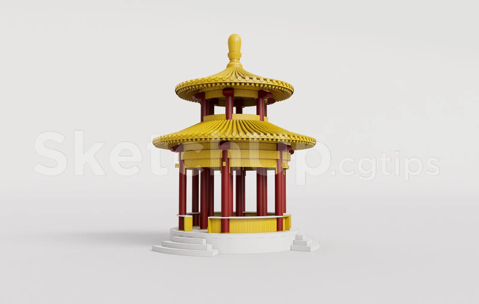 Traditional Wooden Pavilion with Tiled Roof