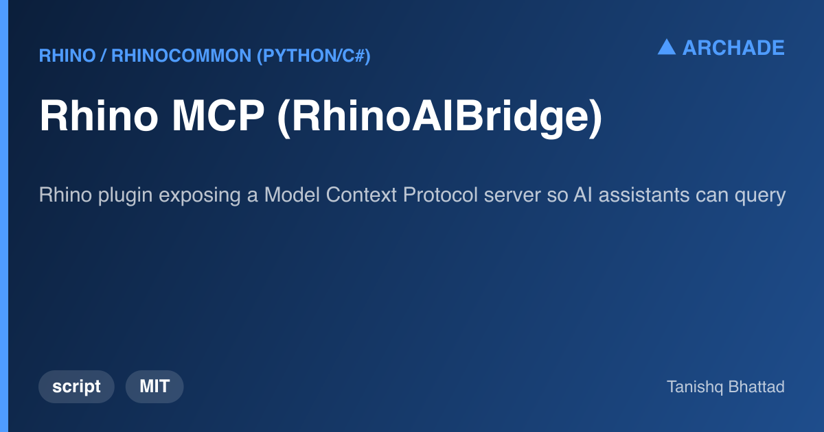 Rhino MCP (RhinoAIBridge)