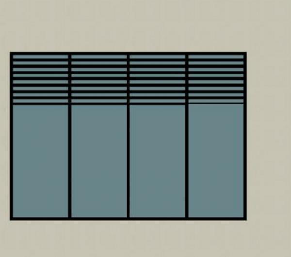 Parametric Aluminium exterior window with louvers