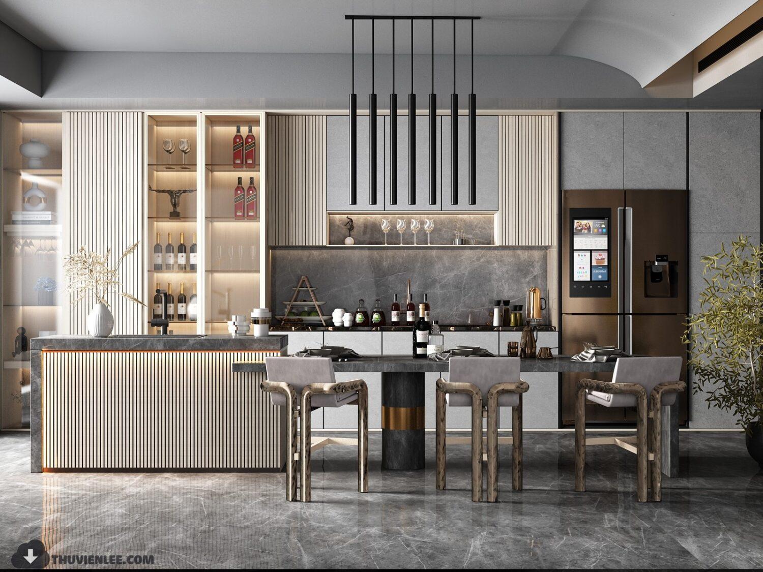 Kitchen — preview 1, by Huy Hieu Lee (3dzip)