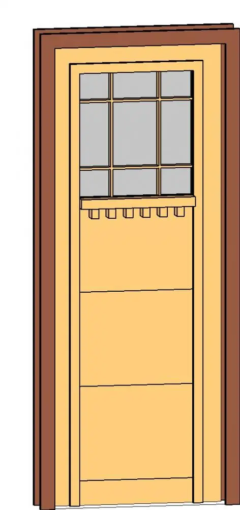 Craftsman-style door — preview 1, by aggiealecs (RevitCity, CC0)