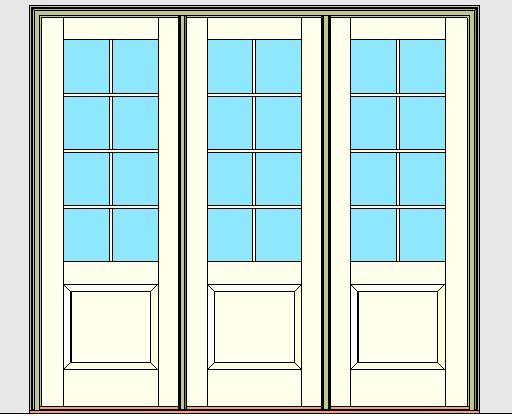 Kolbe Ultra Series Outswing Entrance Door 3-Wide 1-Panel Oak Sill Units