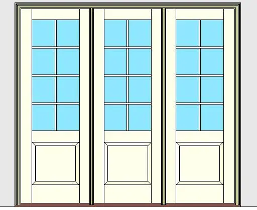 Kolbe Ultra Series Outswing Entrance Door 3-Wide 1-Panel Oak Sill Units