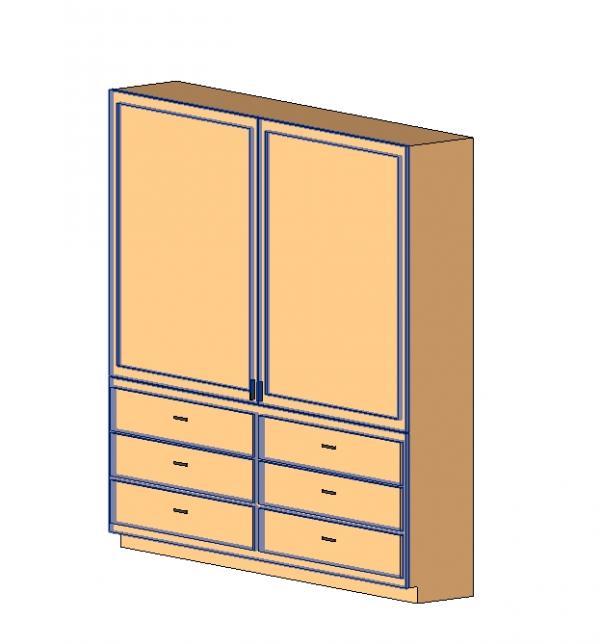 Tall Cabinet - Double Doors and Double Drawers