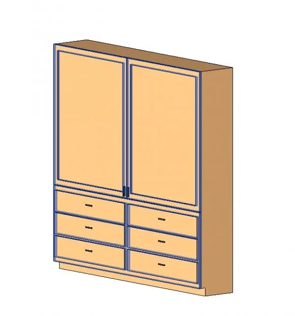 Tall Cabinet - Double Doors and Double Drawers