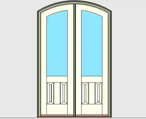 Kolbe Ultra Series Segment Head Inswing Door 2-Wide 2-Panel Oak Sill Units