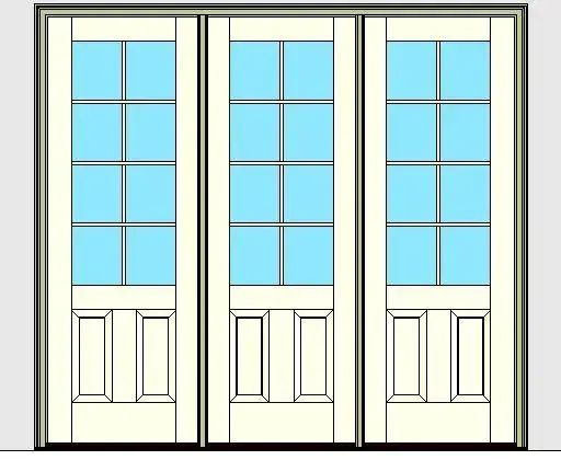 Kolbe Ultra Series Outswing Entrance Door 3-Wide 2-Panel Standard Sill Units