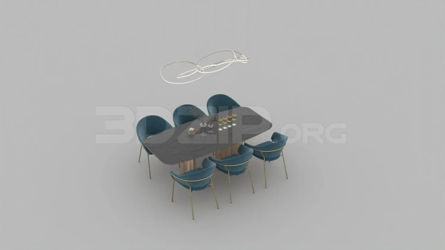 Dining Table And Chair — preview 1, by Nguyen Vinh (3dzip, CC0)