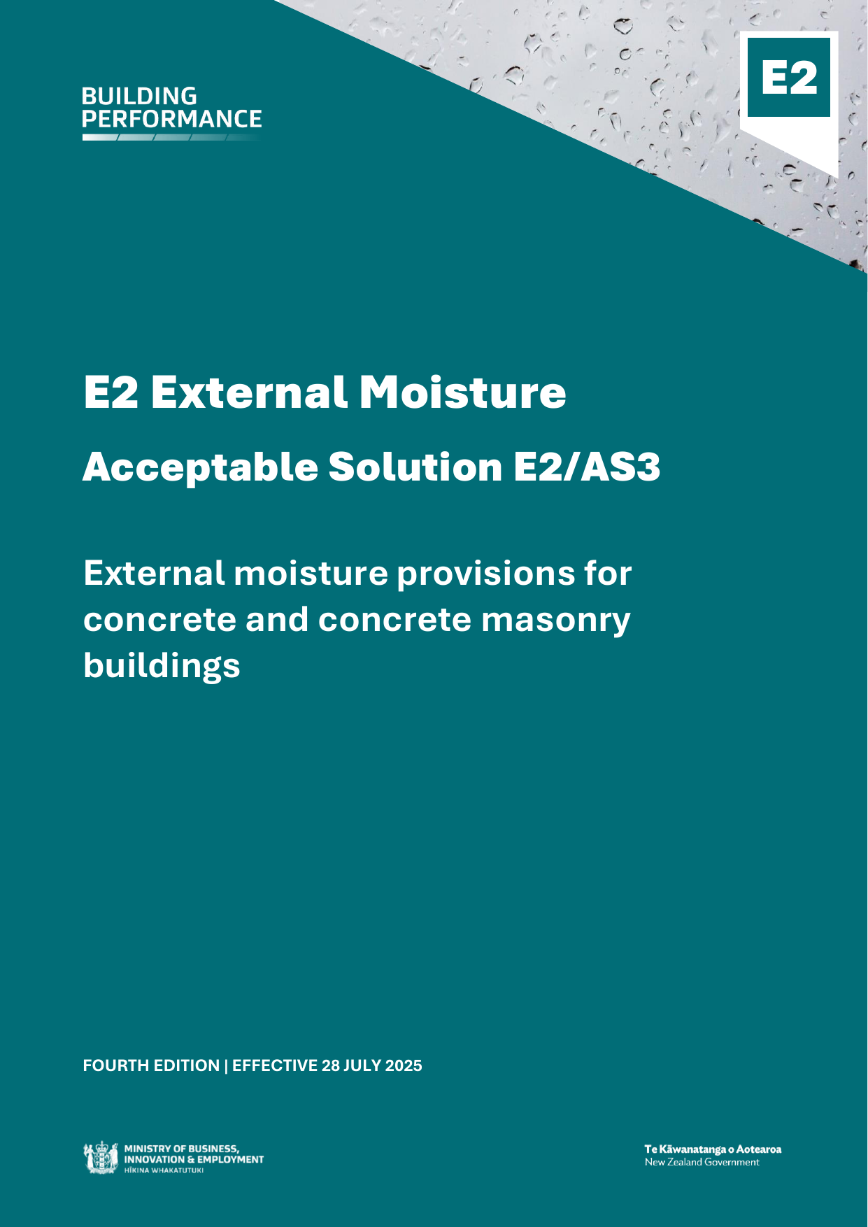 New Zealand Building Code E2/AS3 — External Moisture, Concrete & Masonry (Acceptable Solution)