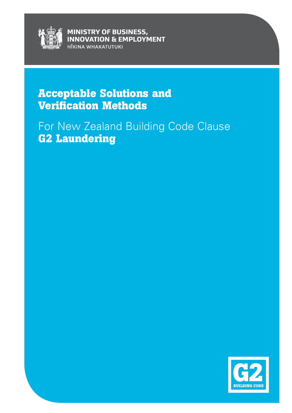 New Zealand Building Code G2 — Laundering (Acceptable Solution)