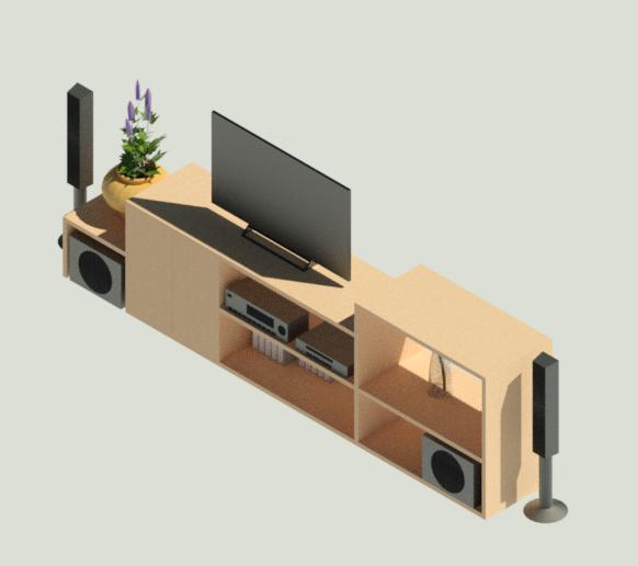 Television Table with Tv