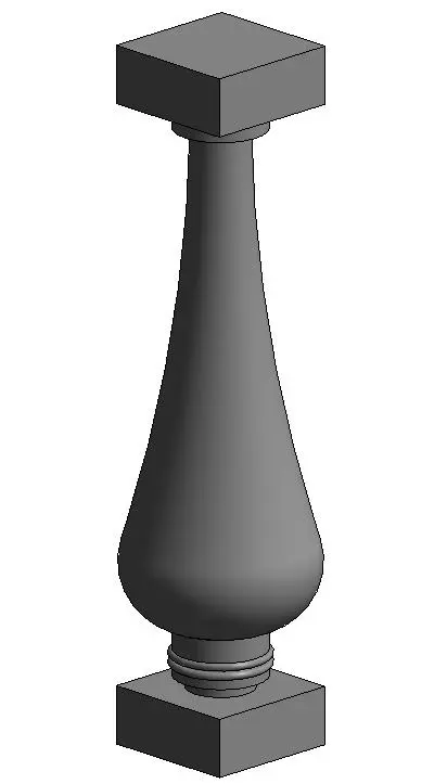 Classic baluster — preview 1, by Tsion (RevitCity, CC0)