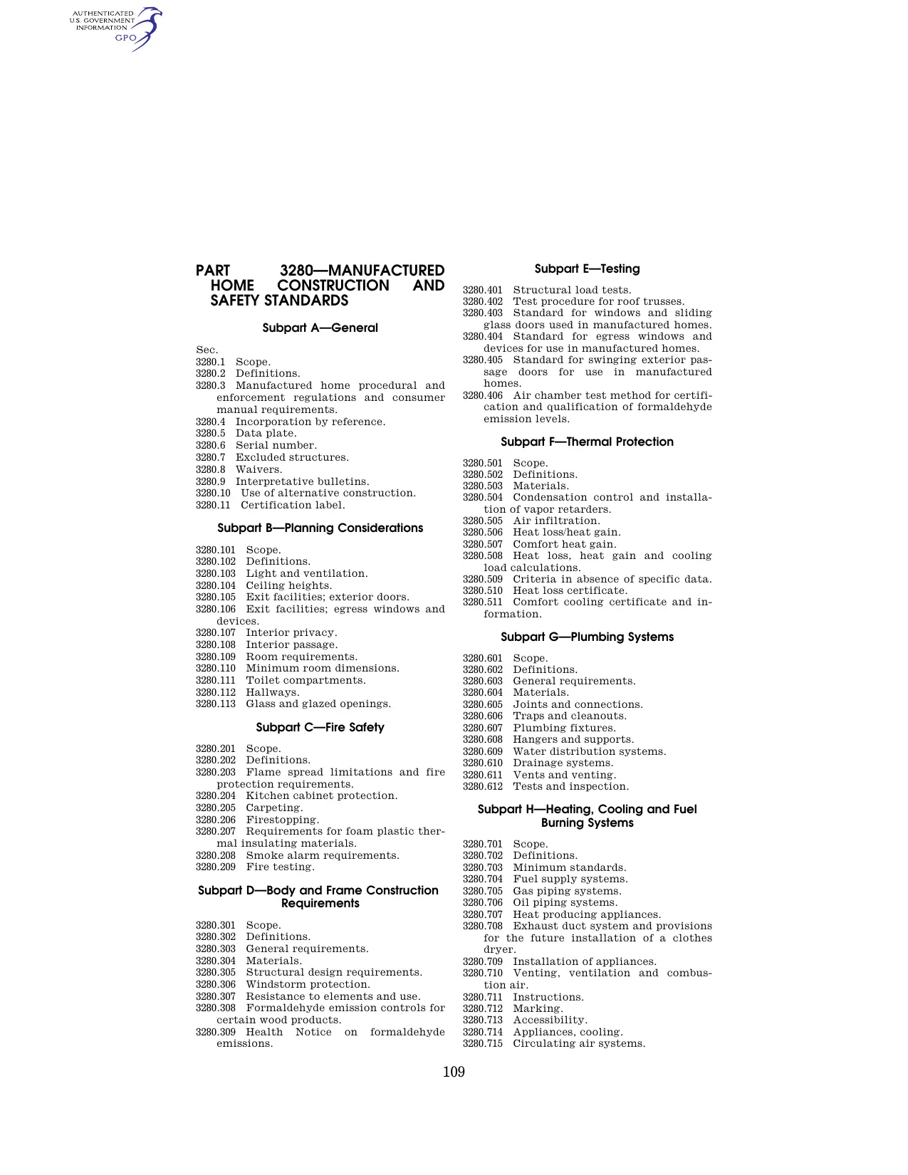 24 CFR Part 3280: Manufactured Home Construction and Safety Standards — preview 1
