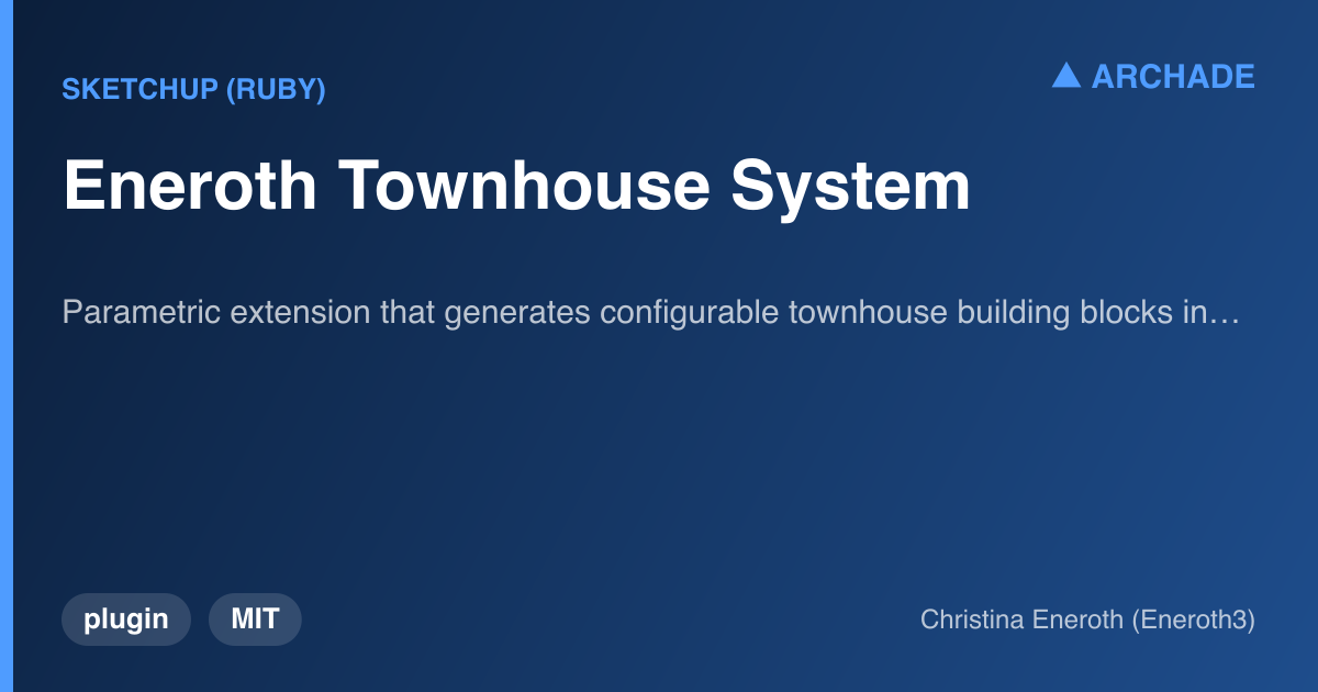 Eneroth Townhouse System