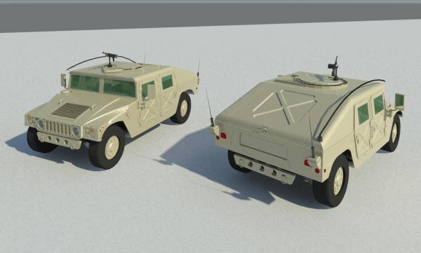 Military Humvee with Machine Gun