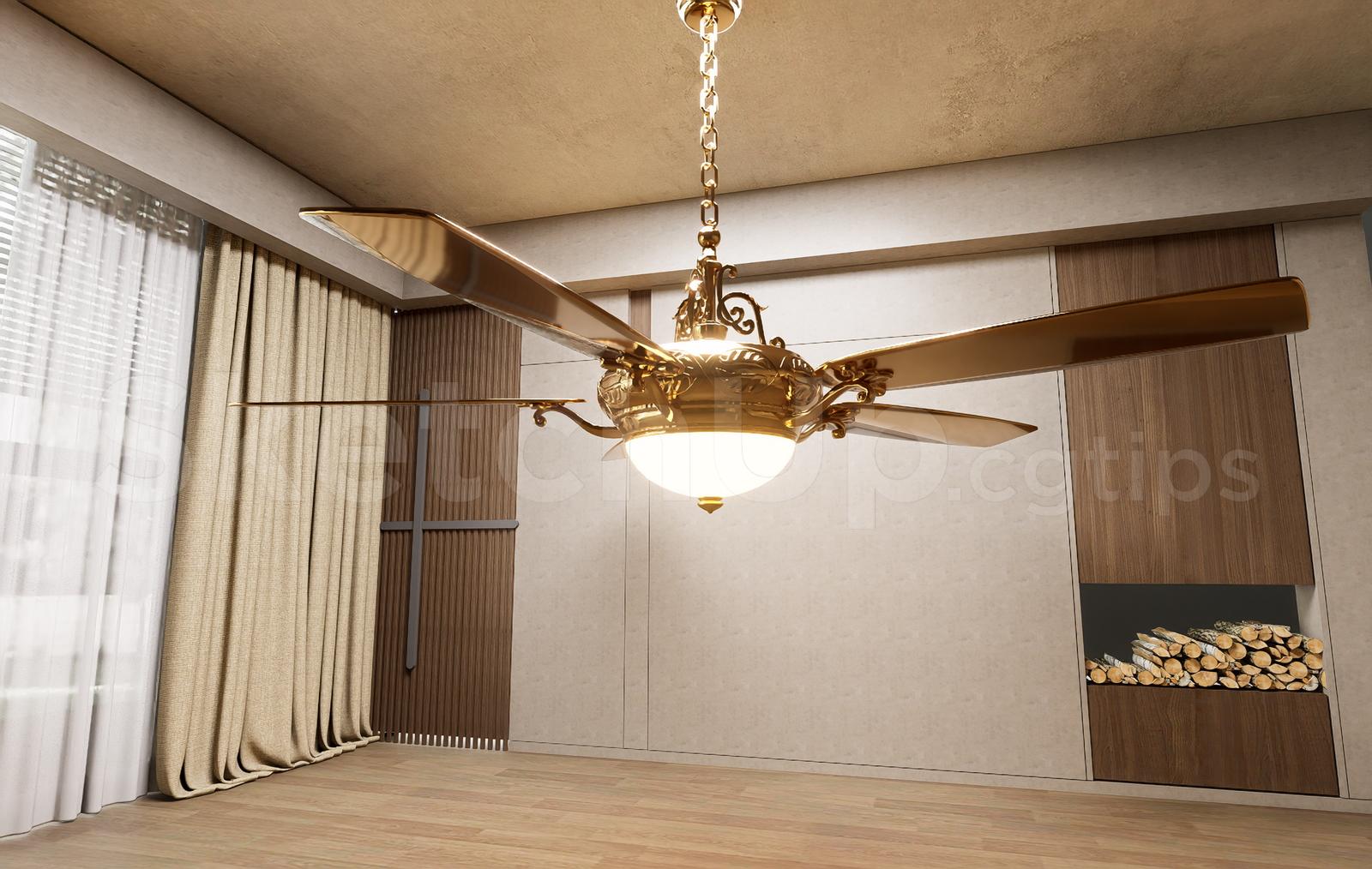 Modern Indoor Ceiling Fan with LED Lamp